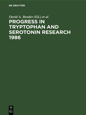 cover image of Progress in Tryptophan and Serotonin Research 1986